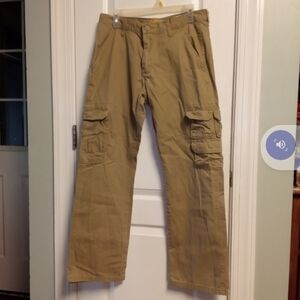 Wrangler Men's Dark Khaki Cargo Pants 32 X 30 Multiple Pockets EUC Workwear